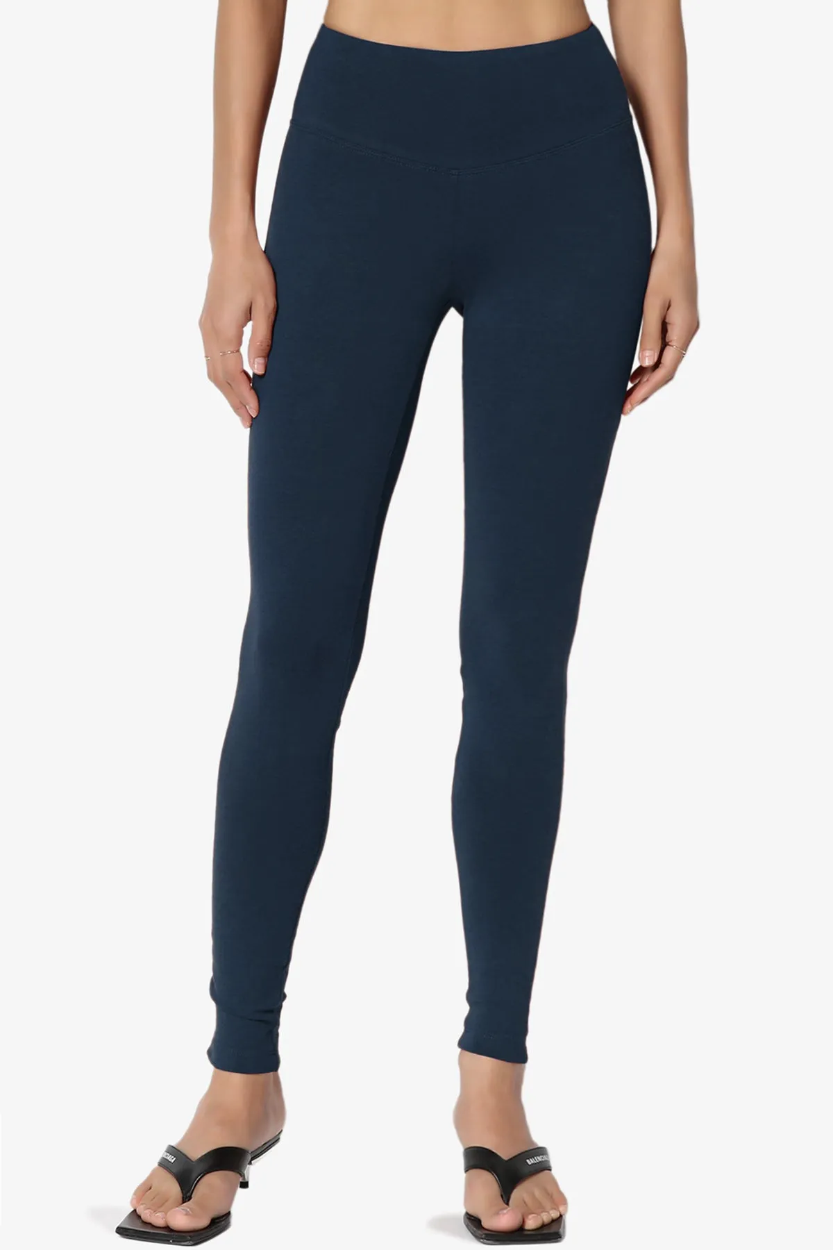 Ansley Cotton Wide Waistband Ankle Leggings PLUS