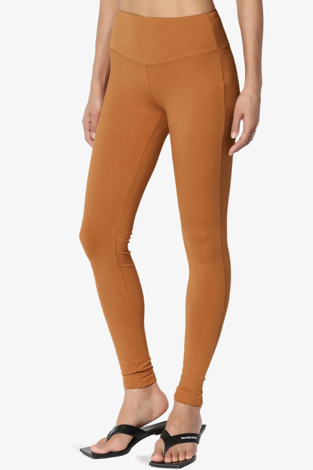 Ansley Cotton Wide Waistband Ankle Leggings PLUS