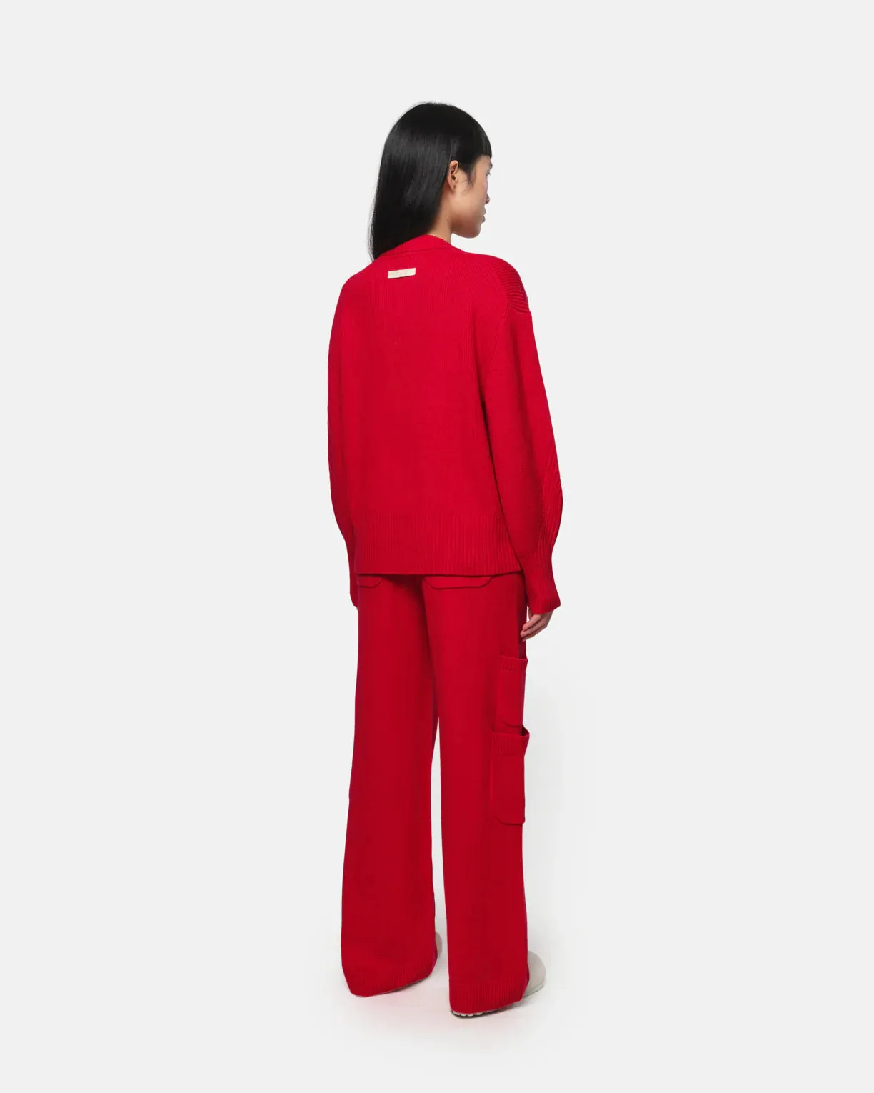 Apparis Anderson Ribbed Cardigan Rouge