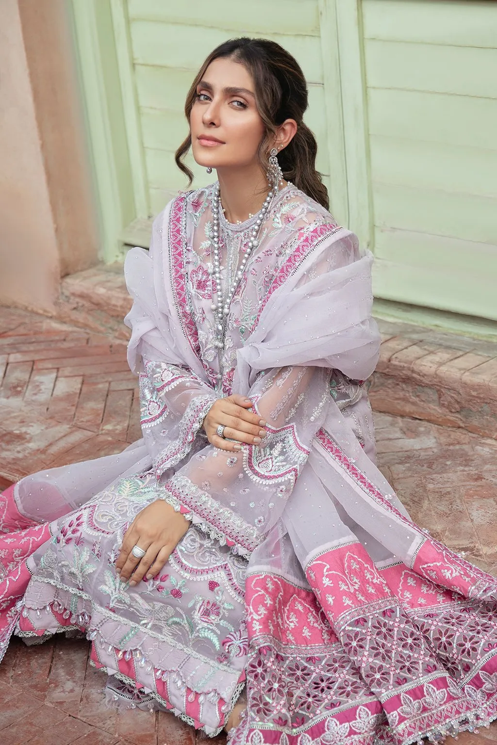 ASHNA | Afrozeh Hayat Wedding Formals Collection 2021 | Unstitched Embroidered Chiffon Suits
