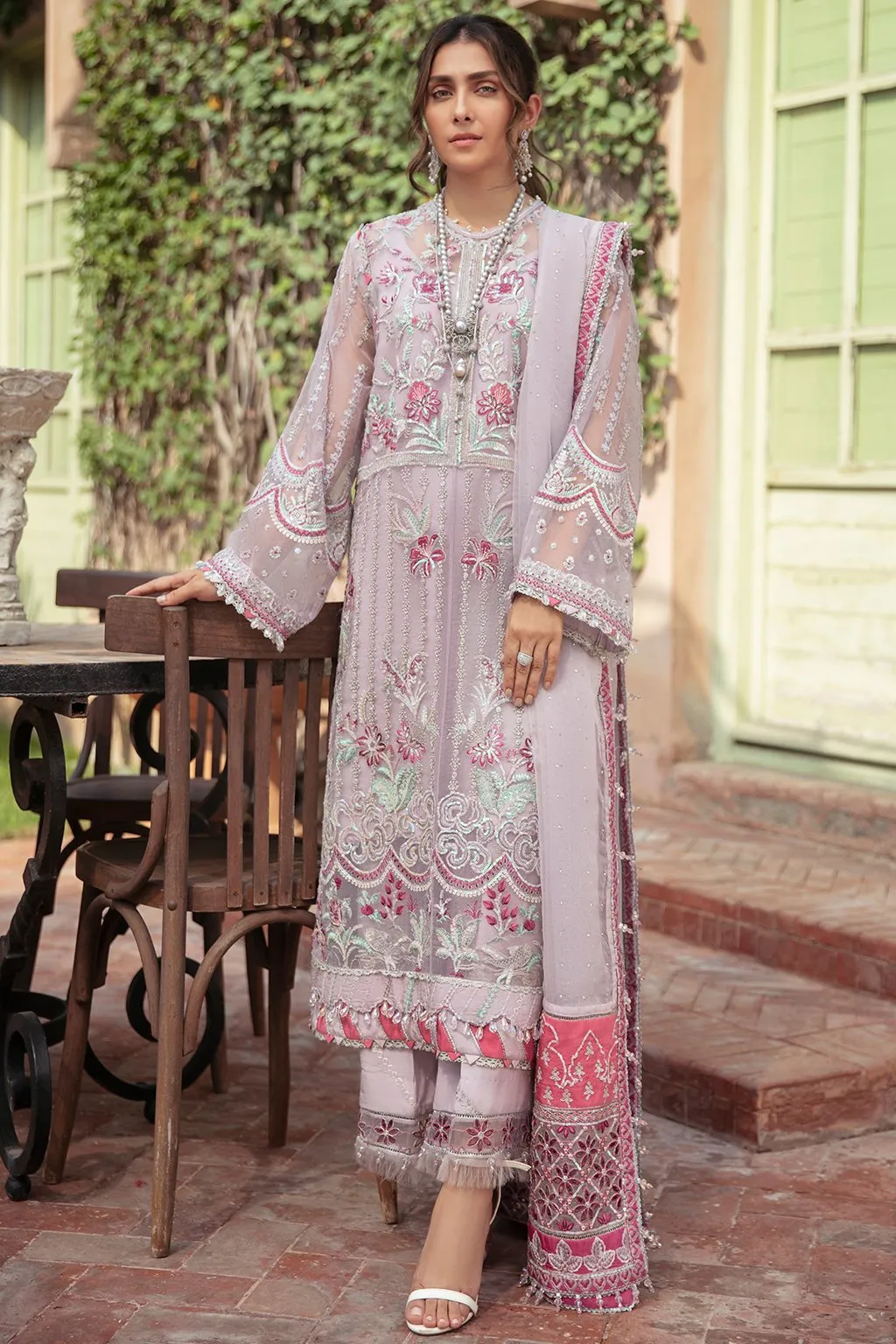 ASHNA | Afrozeh Hayat Wedding Formals Collection 2021 | Unstitched Embroidered Chiffon Suits