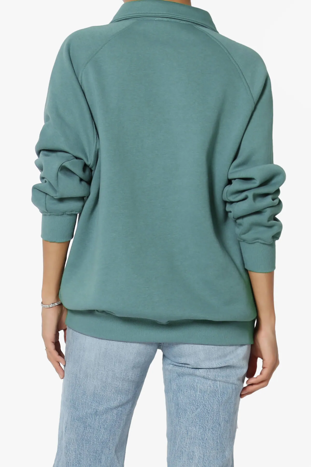 Avianna Oversized Fleece Polo Sweatshirt