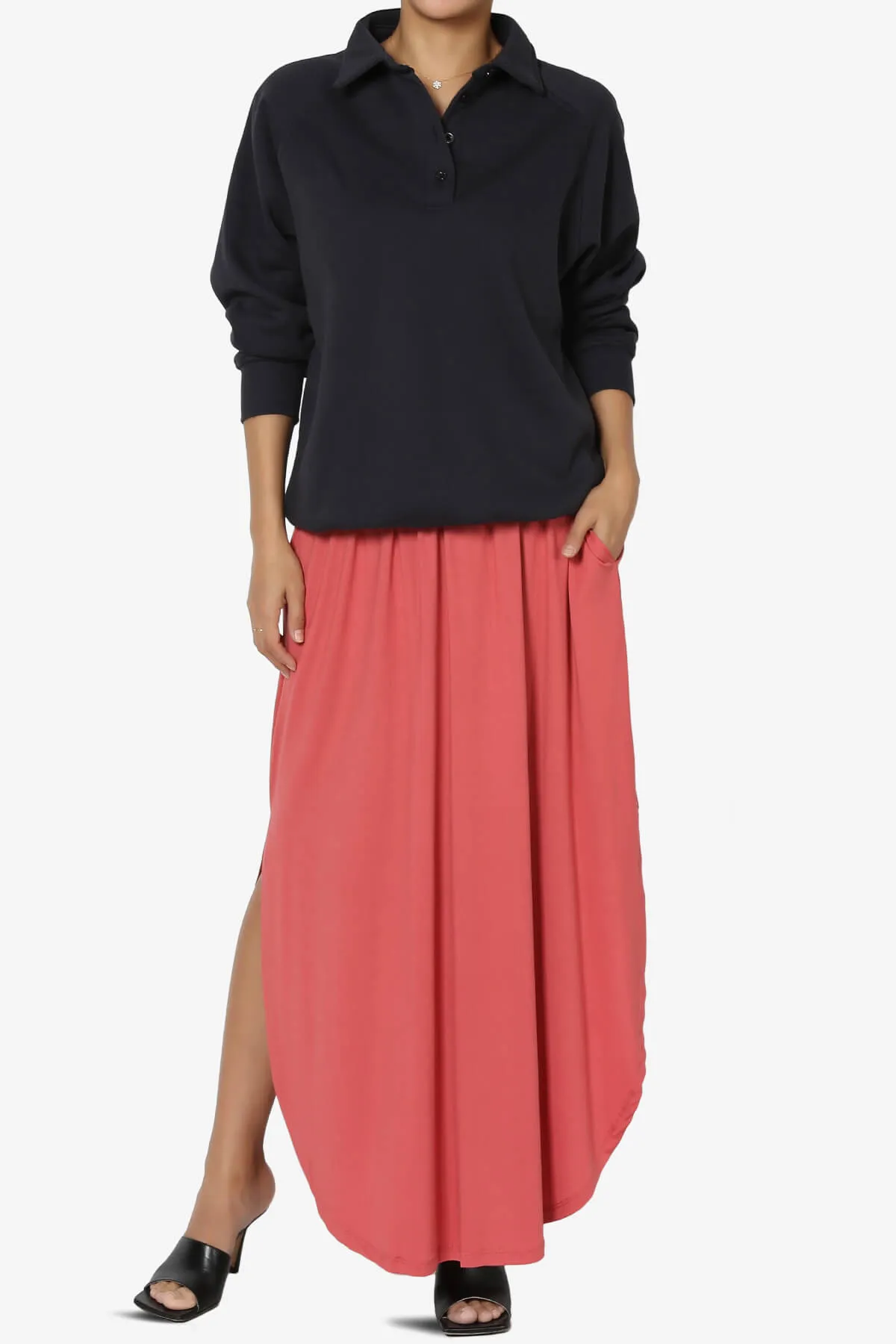 Avianna Oversized Fleece Polo Sweatshirt