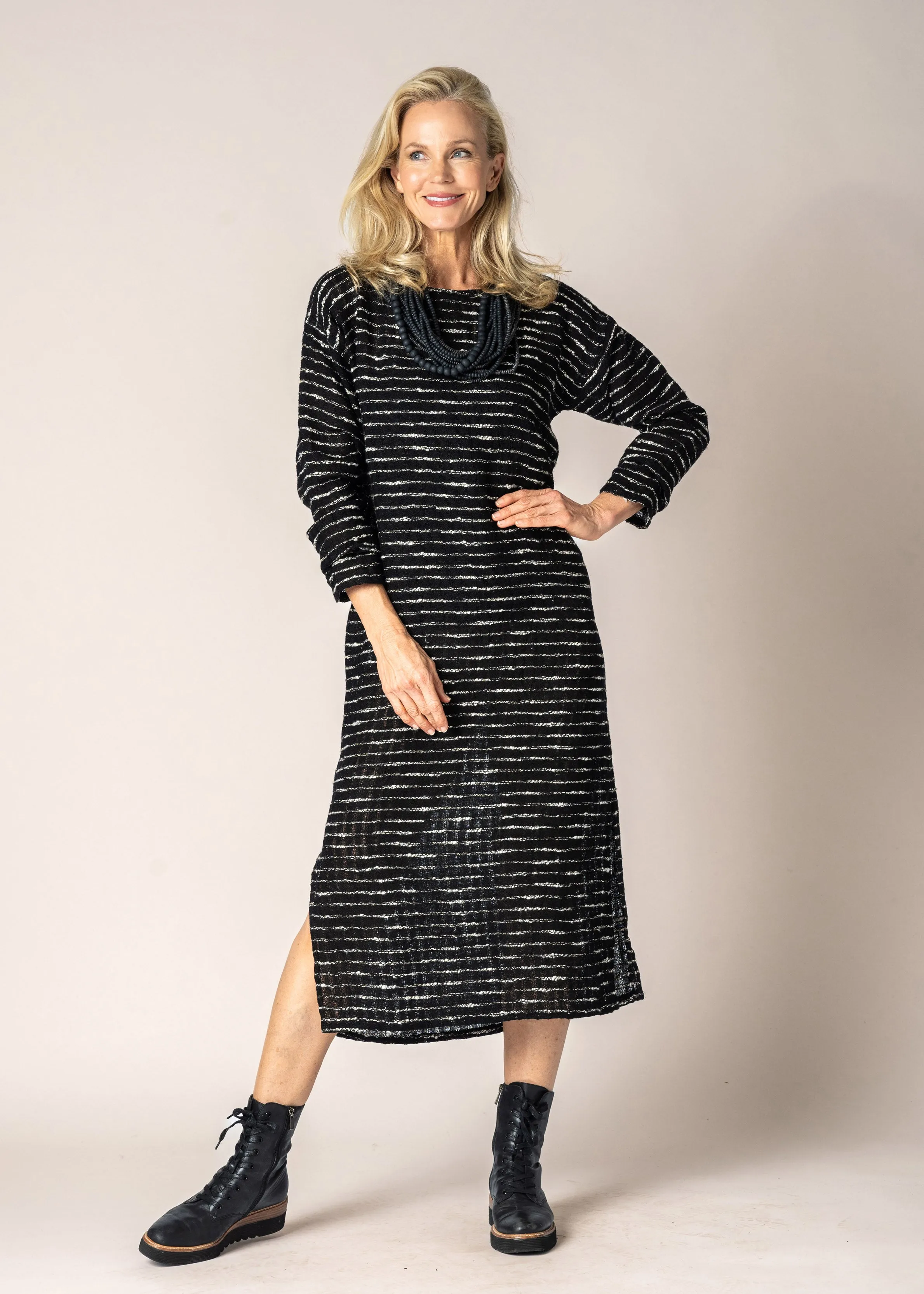 Azura Linen Dress in Onyx