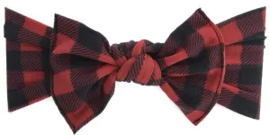 Baby Bling Buffalo Plaid Printed Knot Headband