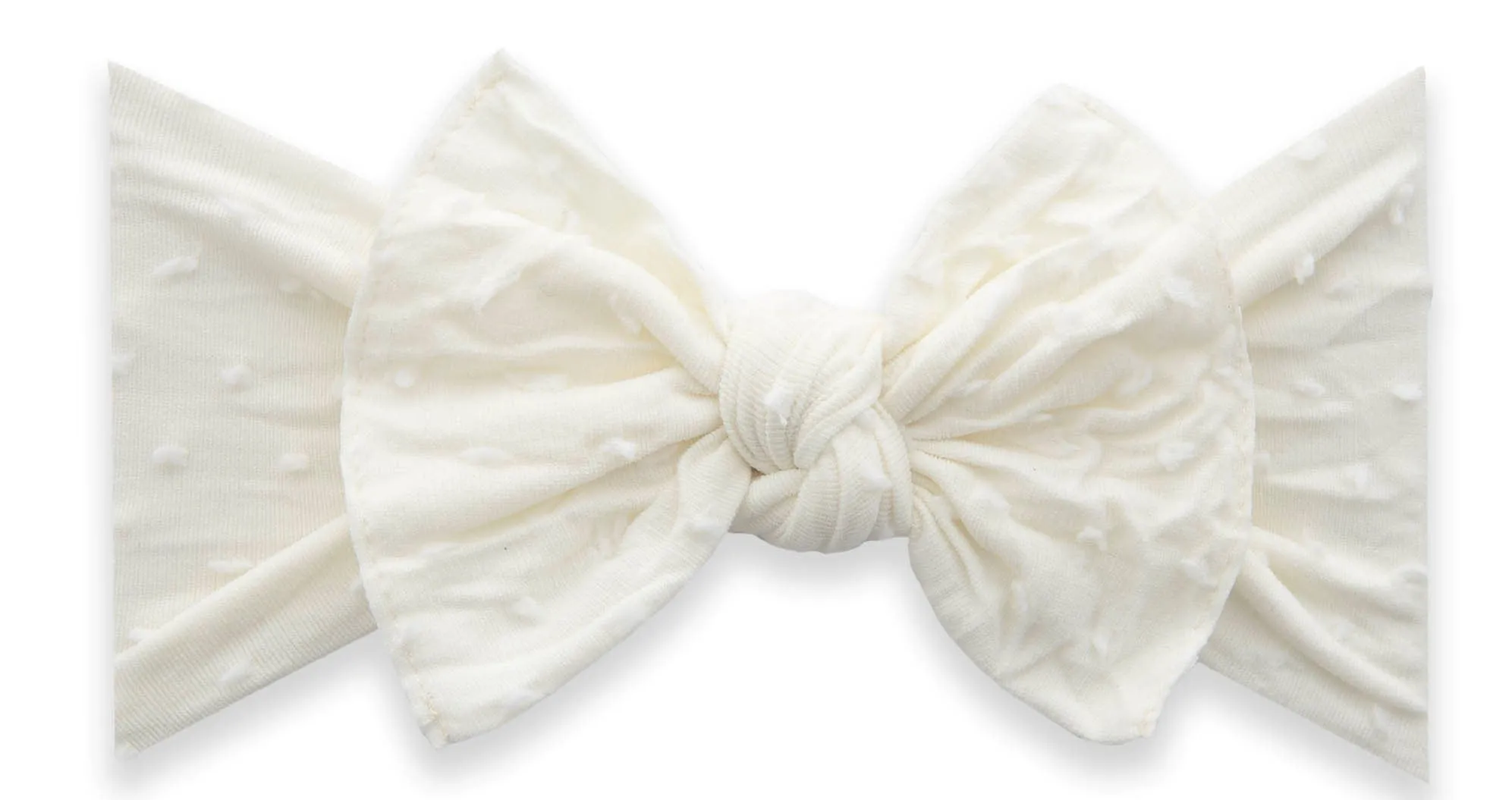 Baby Bling Ivory Shabby Dot Patterned Knot Headband