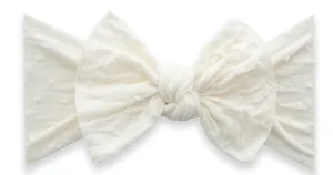 Baby Bling Ivory Shabby Dot Patterned Knot Headband