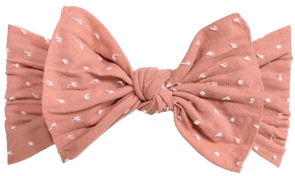Baby Bling Rose Gold Shabby Dot Patterned Knot Headband