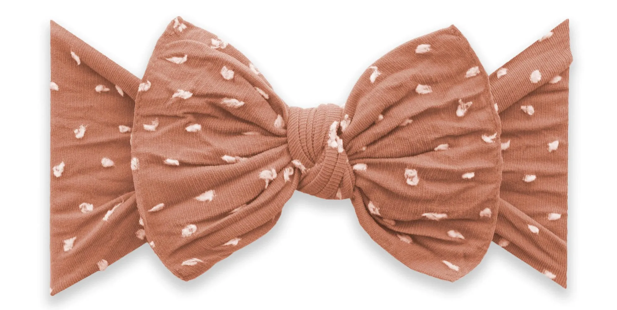 Baby Bling Rose Gold Shabby Dot Patterned Knot Headband
