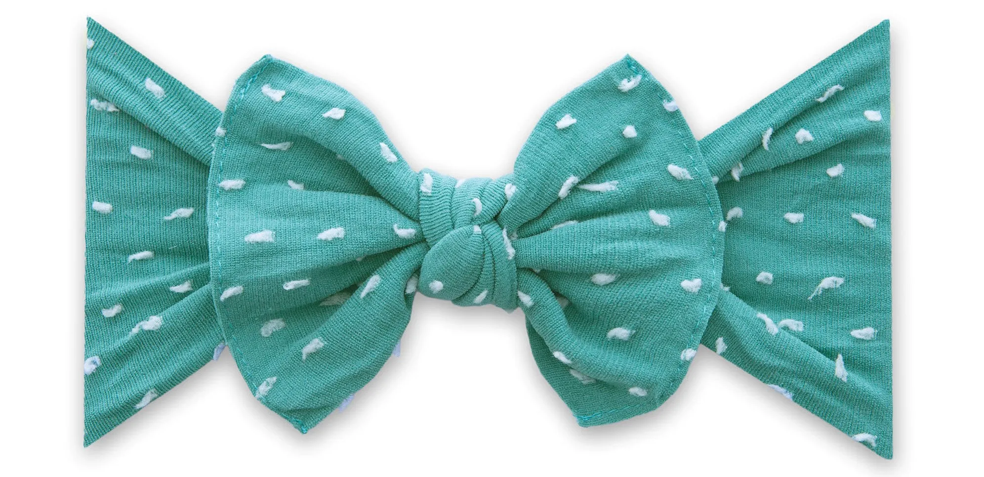 Baby Bling Teal Shabby Dot Patterned Knot Headband