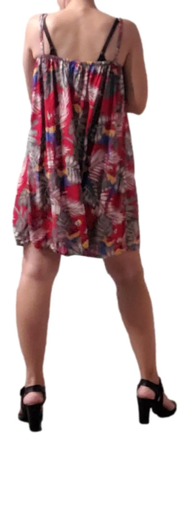 Bali Dress Short - Parrot - Red - Batik