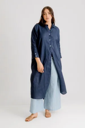 Bardot Linen Pant - Indigo Stripe