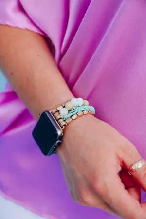 Beads & Bling SmartWatch Band- Gold/Turquoise 38-44