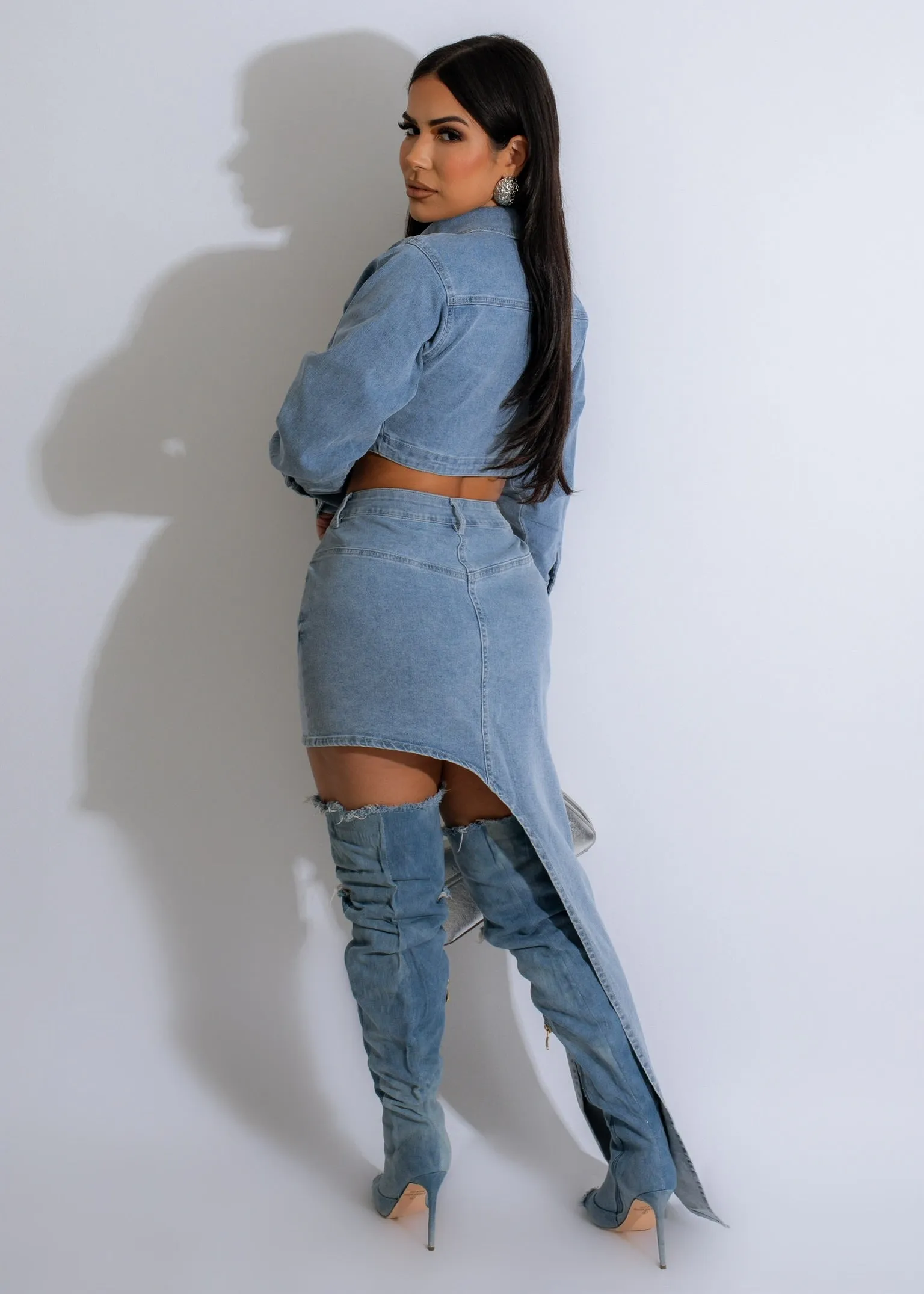 Beg Me Skirt Set Denim