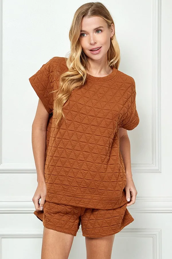 Bella Quilted set in Rust