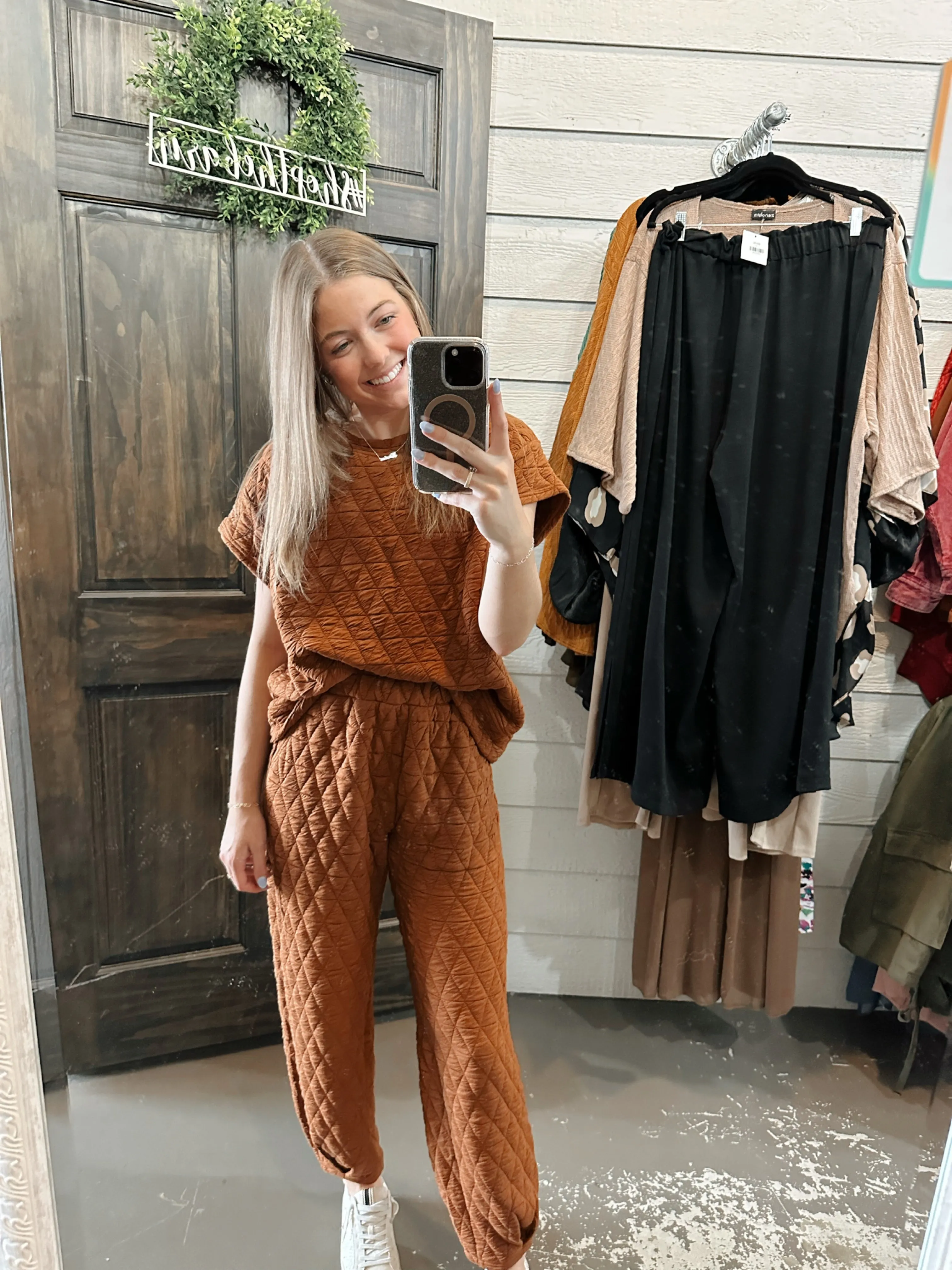 Bella Quilted set in Rust