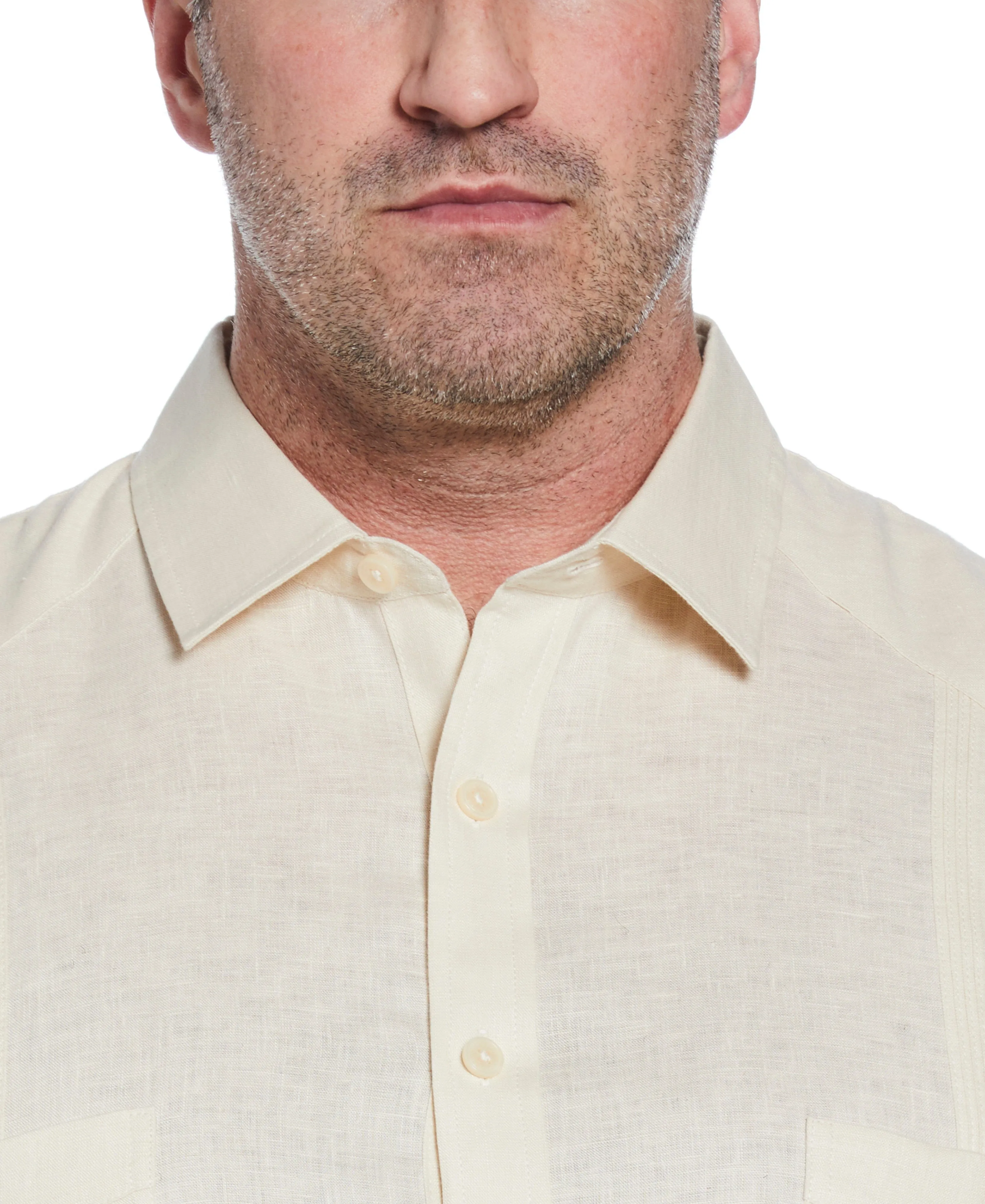 Big & Tall 100% Linen Classic Guayabera Shirt - Long Sleeve
