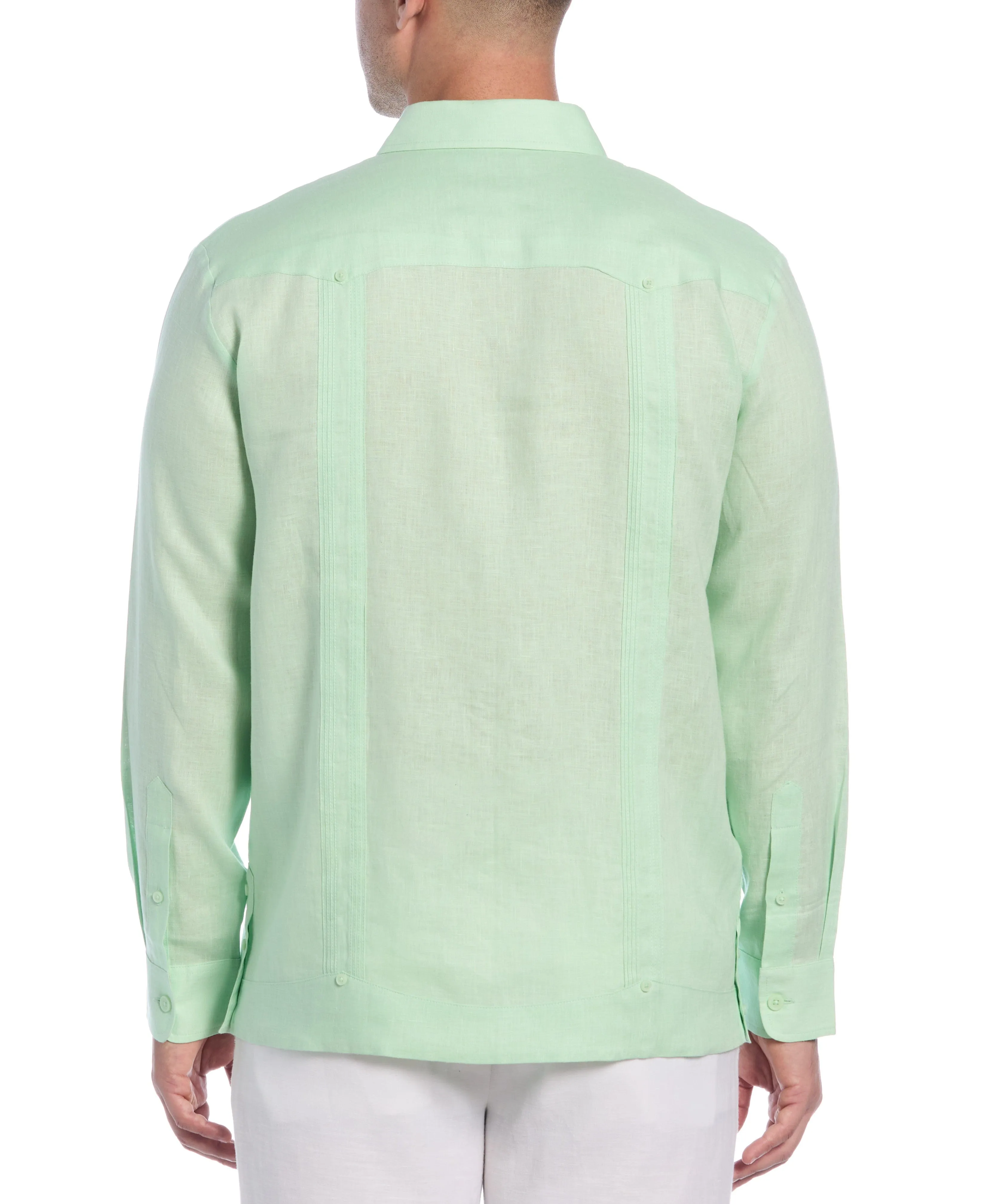 Big & Tall 100% Linen Classic Guayabera Shirt - Long Sleeve