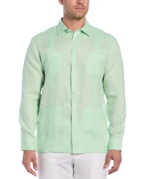 Big & Tall 100% Linen Classic Guayabera Shirt - Long Sleeve