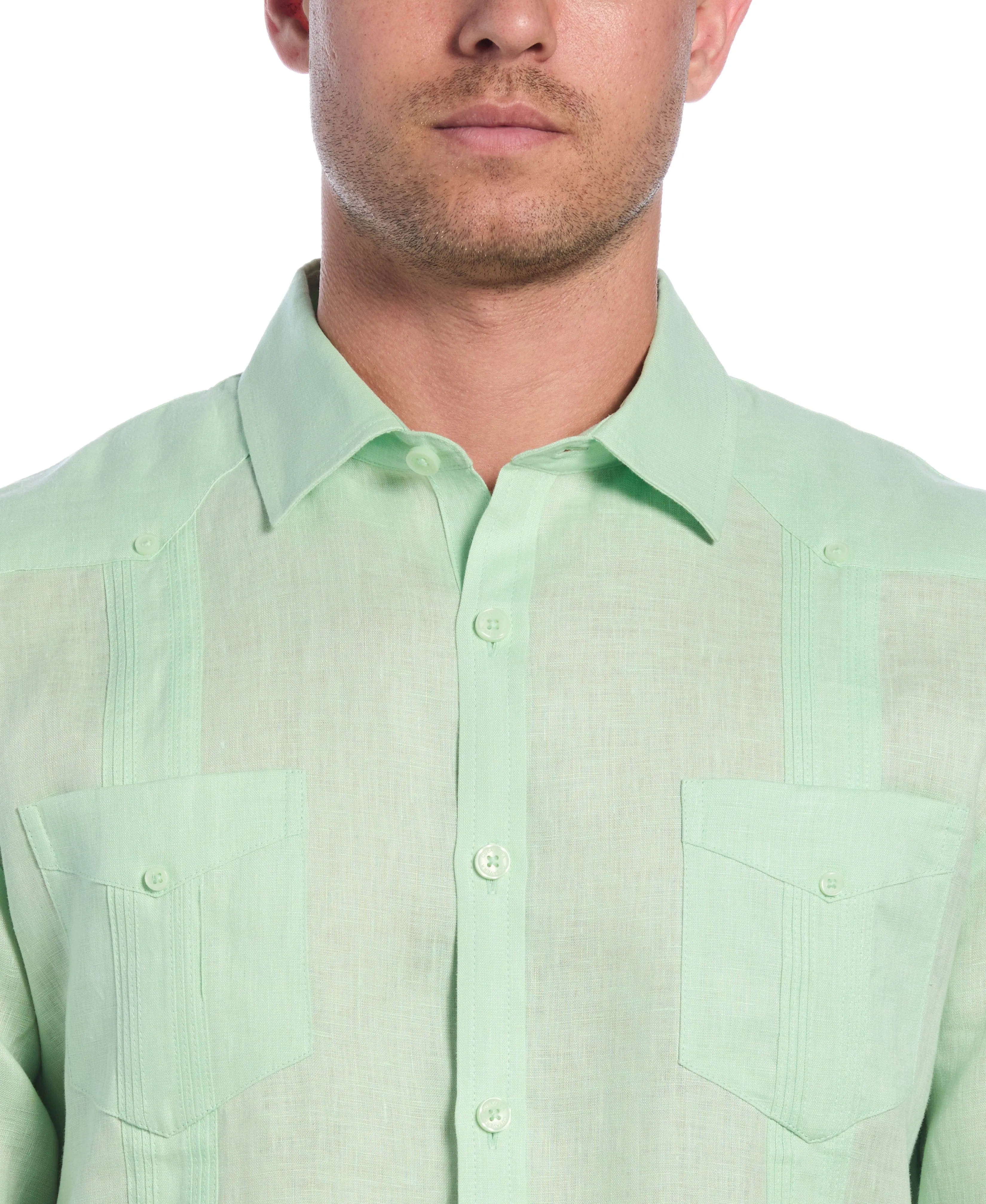 Big & Tall 100% Linen Classic Guayabera Shirt - Long Sleeve