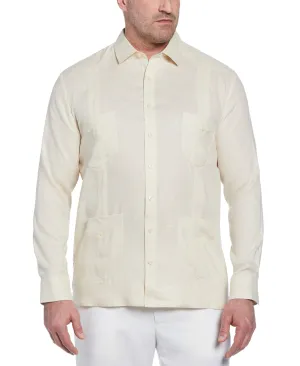 Big & Tall 100% Linen Classic Guayabera Shirt - Long Sleeve