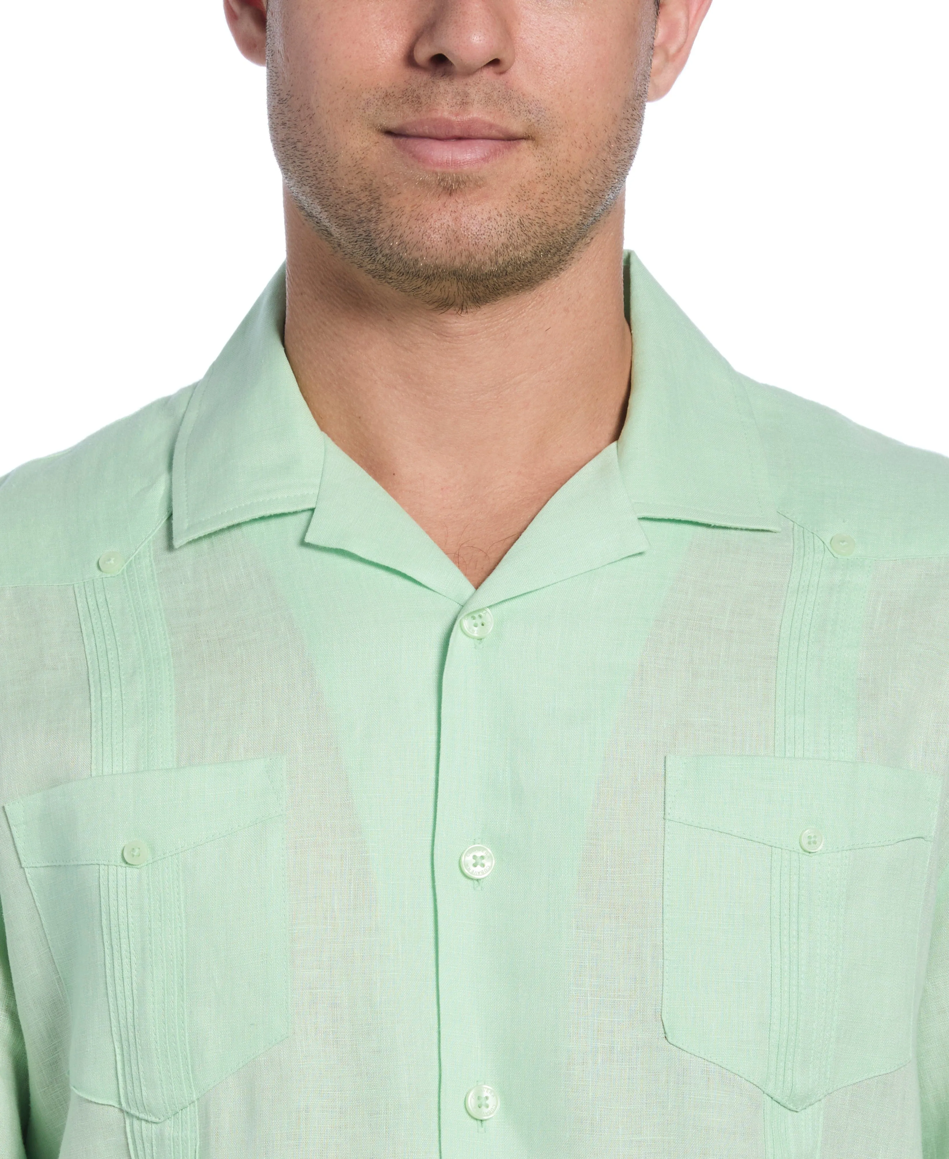 Big & Tall 100% Linen Classic Guayabera Shirt - Short Sleeve