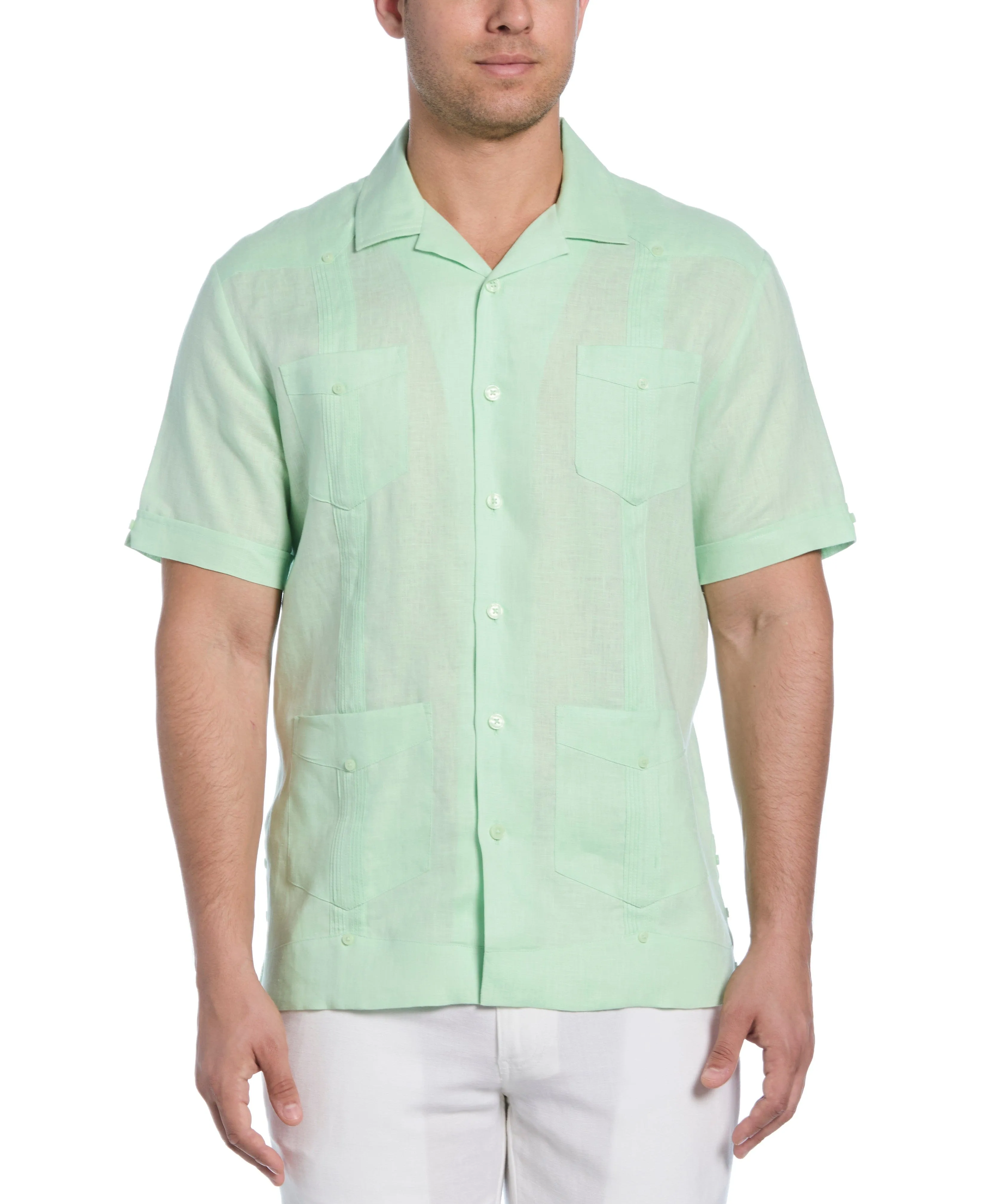 Big & Tall 100% Linen Classic Guayabera Shirt - Short Sleeve