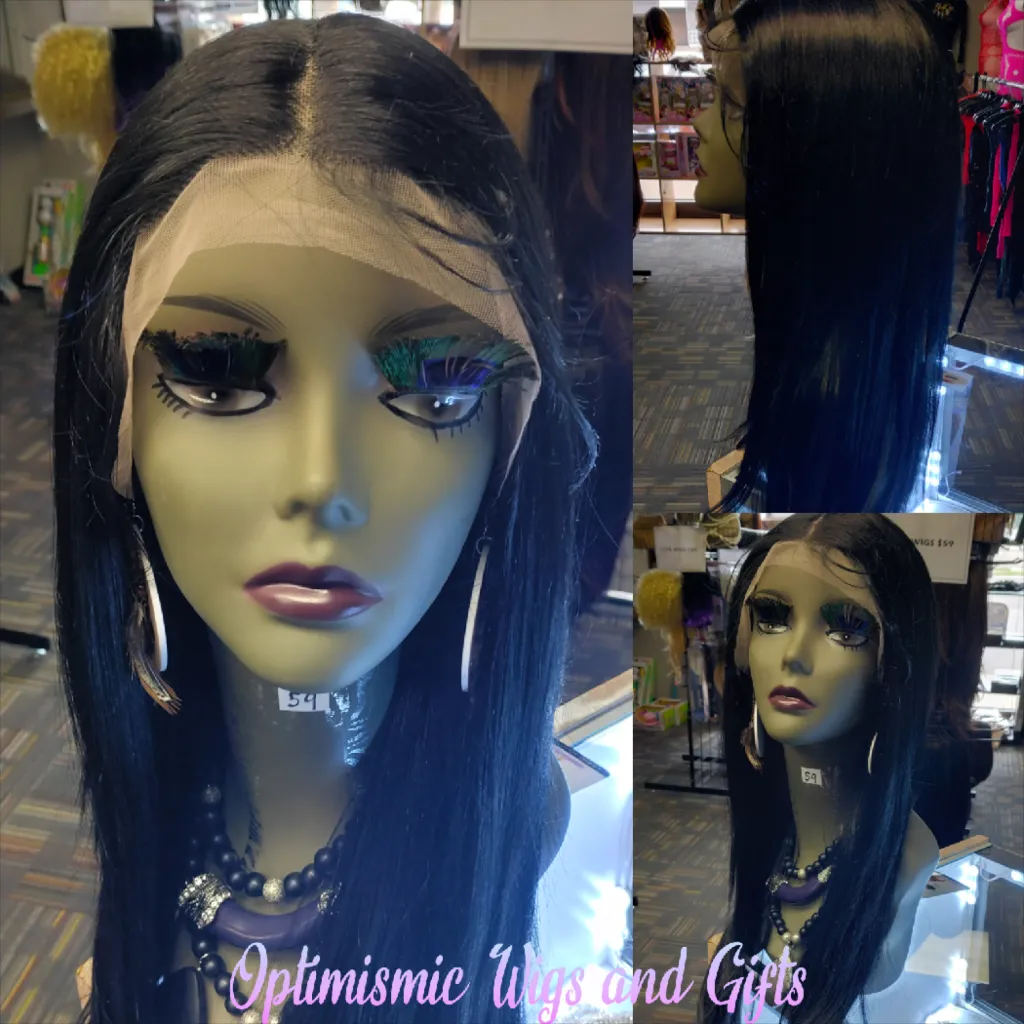 Black $59 Synthetic Transparent Lace Fashion Lace Front Wig Optimismic Wigs and Gifts West St Paul