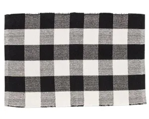 Black buffalo check country style accent rug
