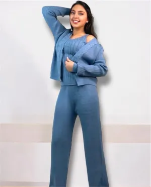 Blue 3-Piece Wool Set
