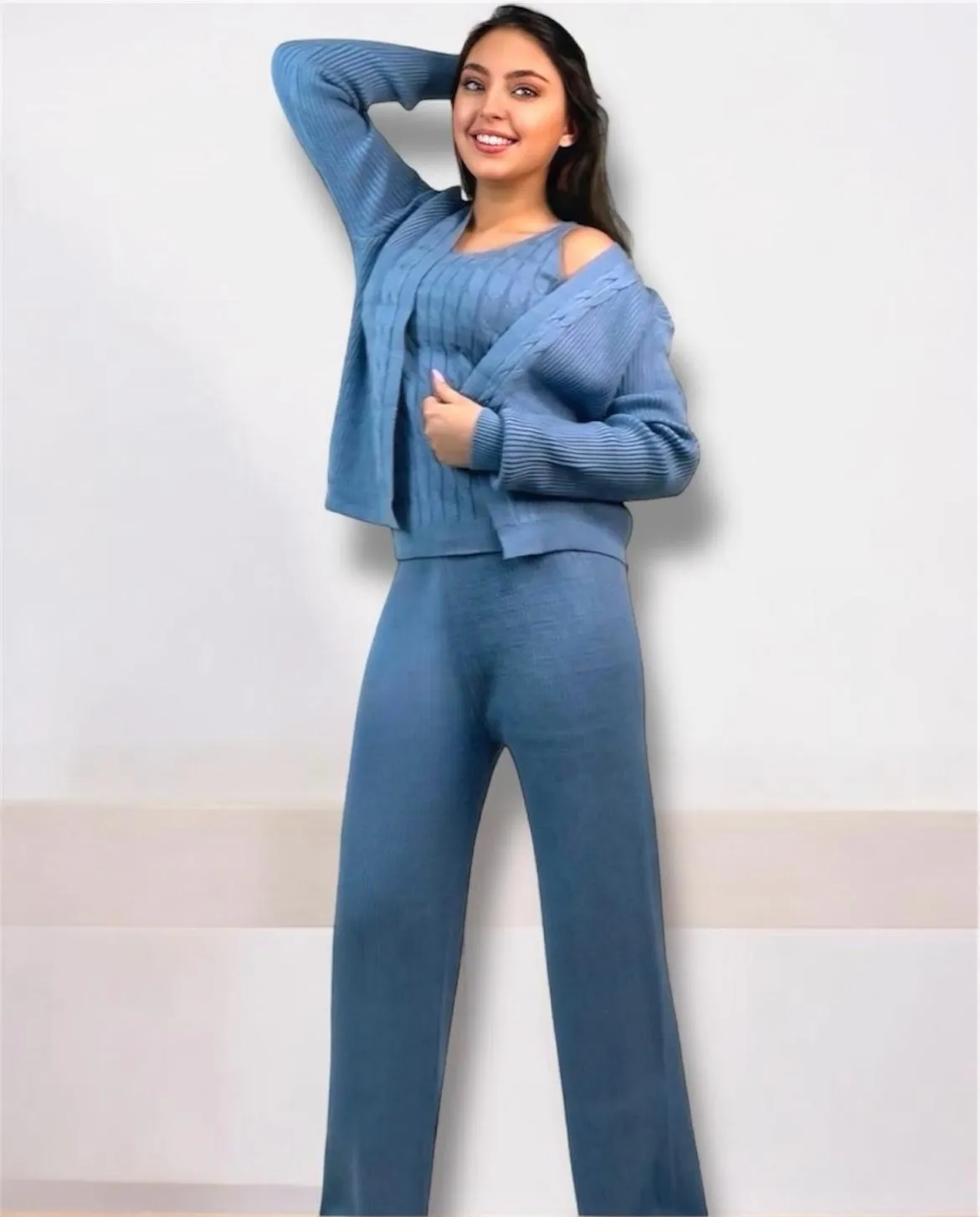 Blue 3-Piece Wool Set