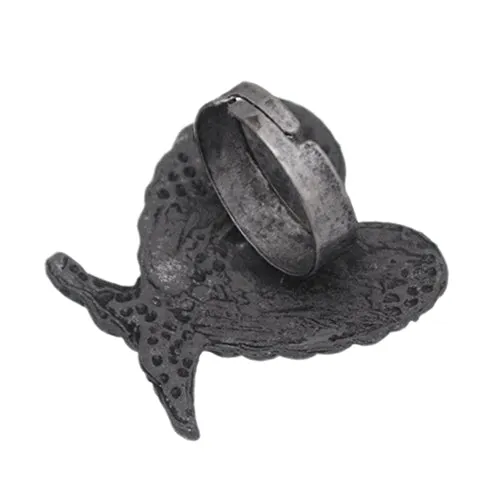 Blue Beaded Double Wing Adjustable Ring