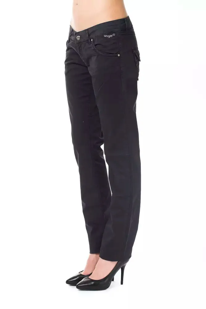 Blue Cotton Women Pant