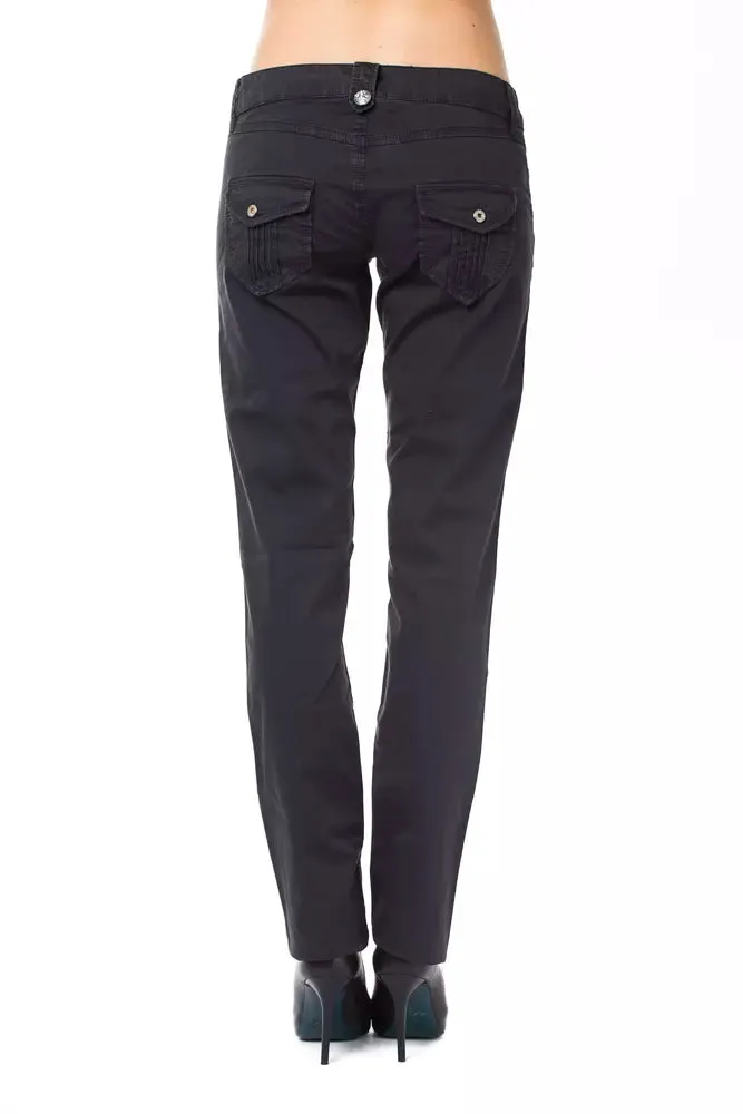 Blue Cotton Women Pant