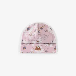 Bonnet à motifs en coton biologique, naissance || Patterned hat in organic cotton, newborn