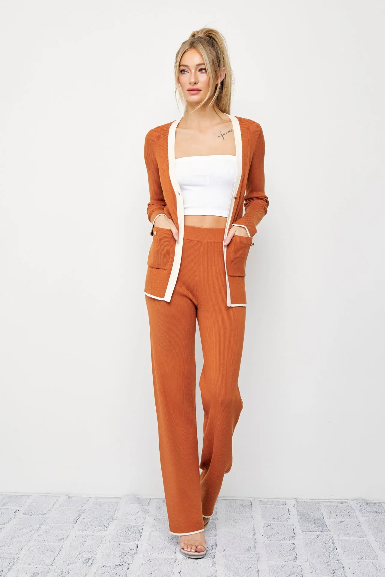 Callie Knit Cardigan and Pants Set