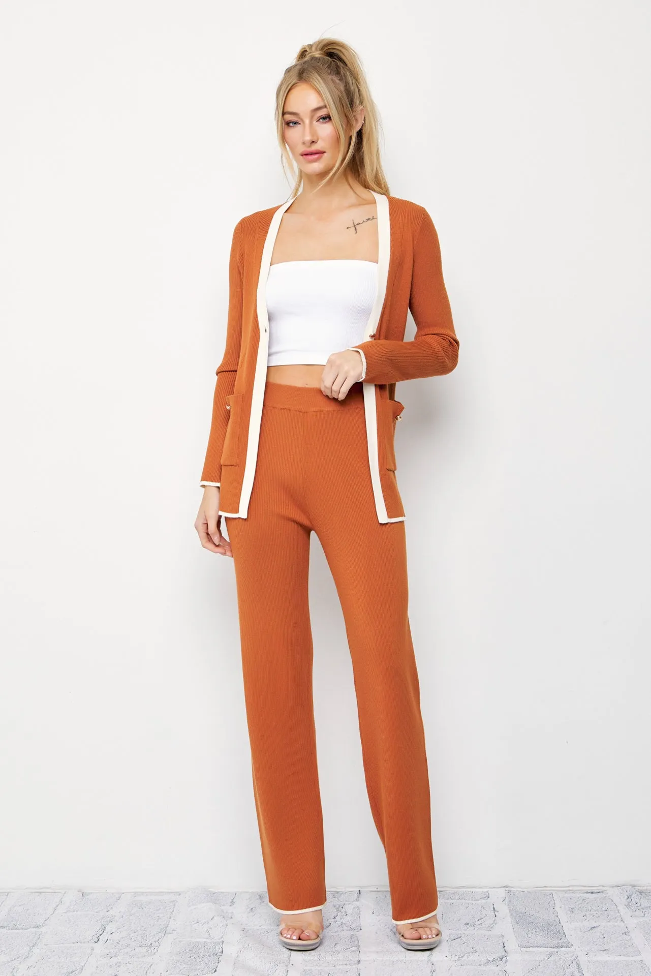 Callie Knit Cardigan and Pants Set