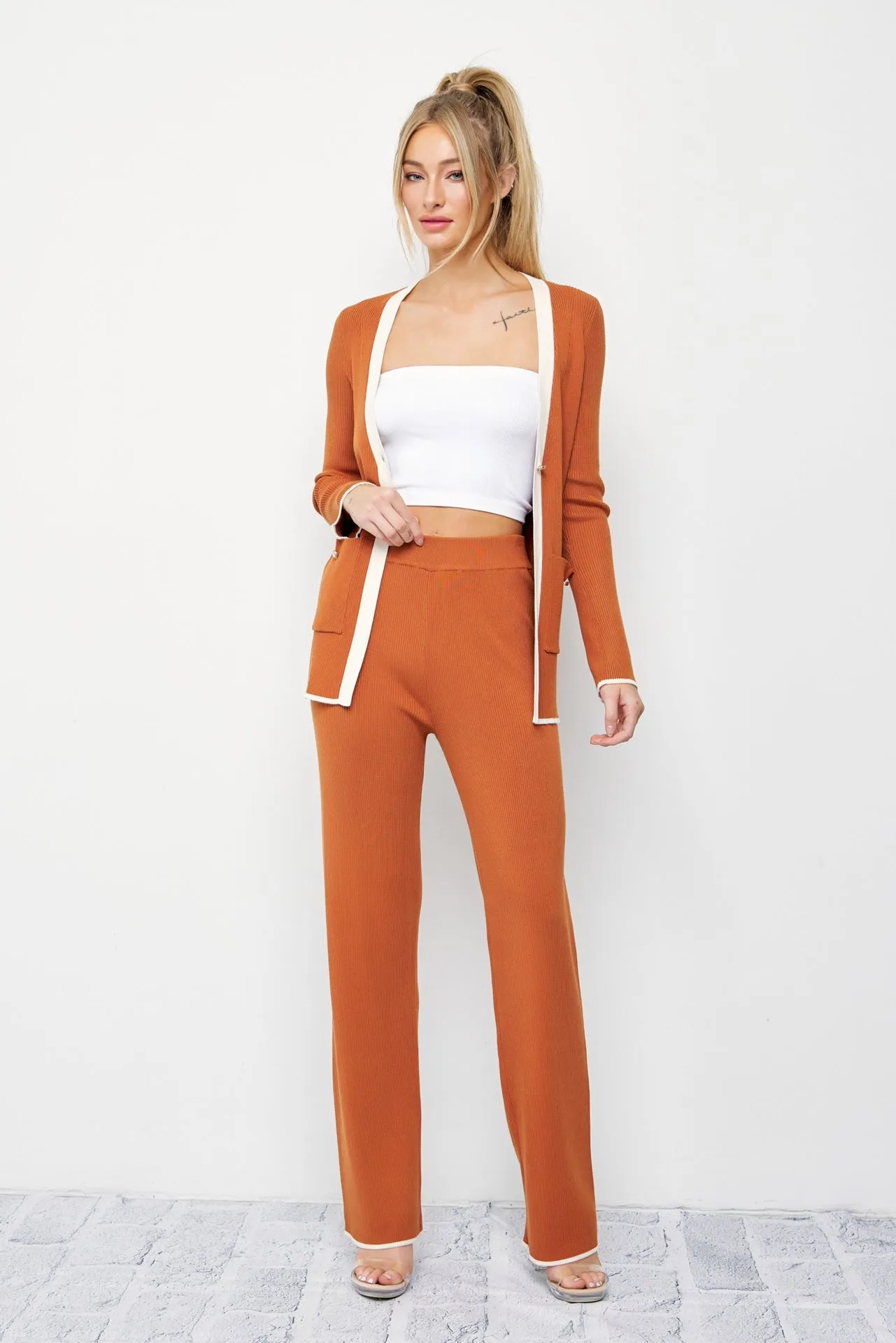 Callie Knit Cardigan and Pants Set