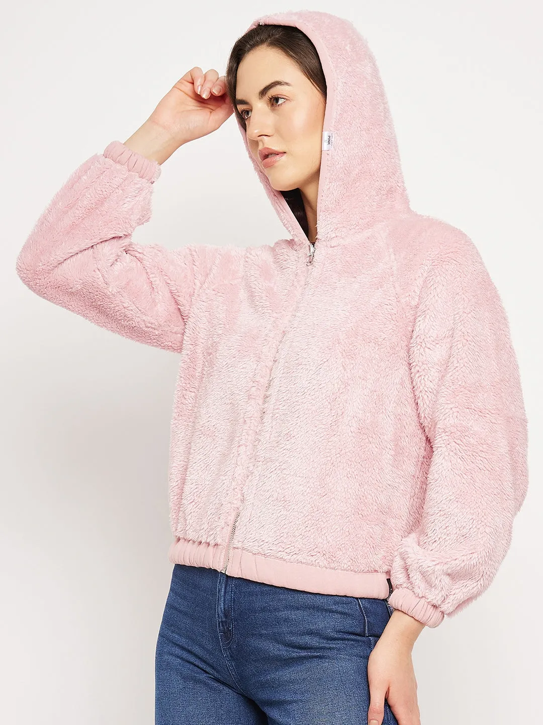 Camla Barcelona Fleece Baby Pink Hooded Sweatshirt