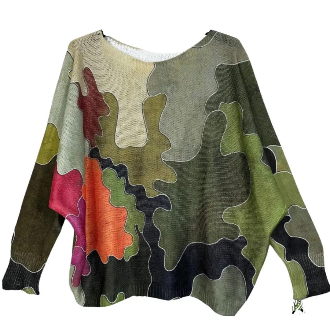 Camo Style Printed Sweater