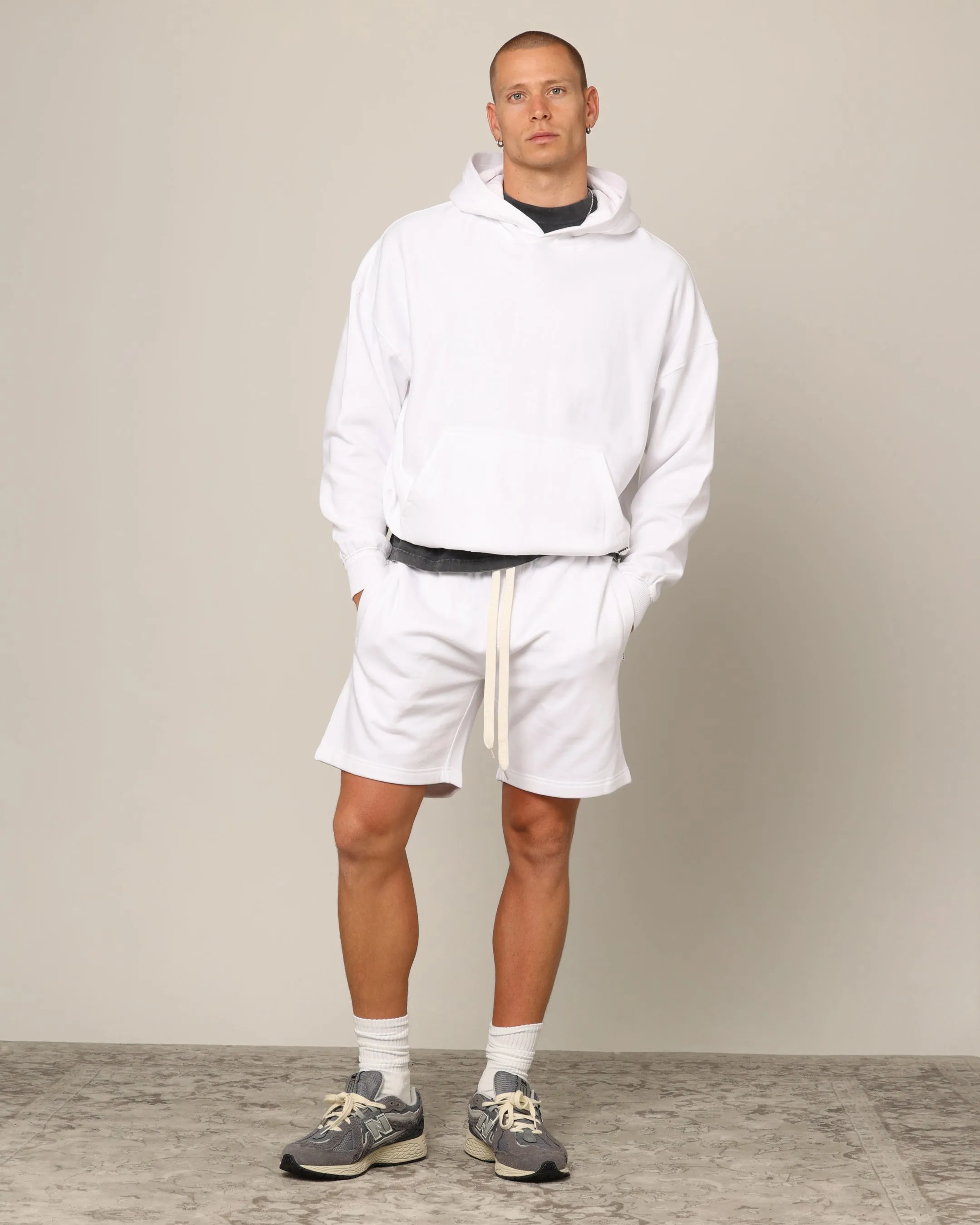Carré Blanc Classic Sweat Shorts White