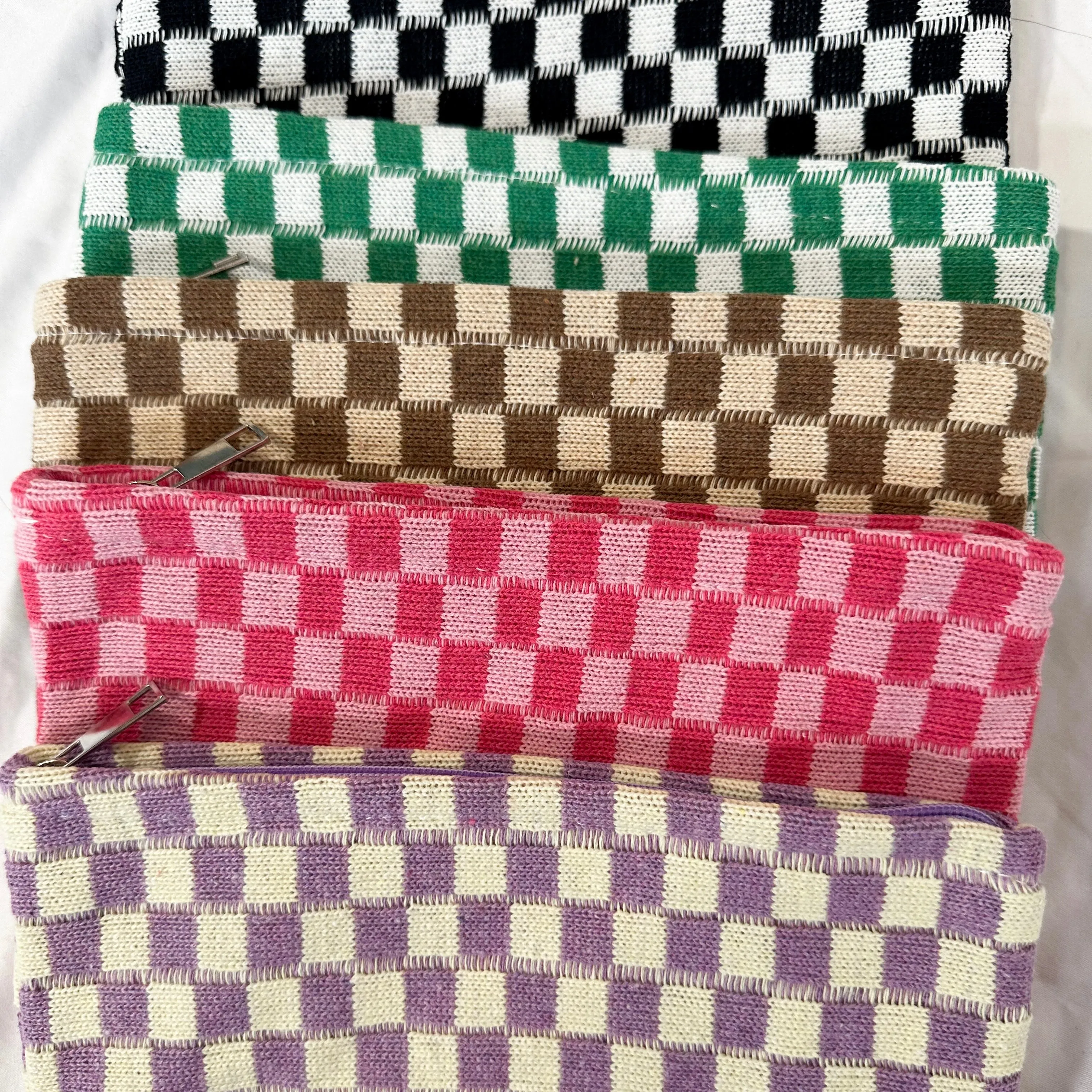 Checkered Makeup Pouch