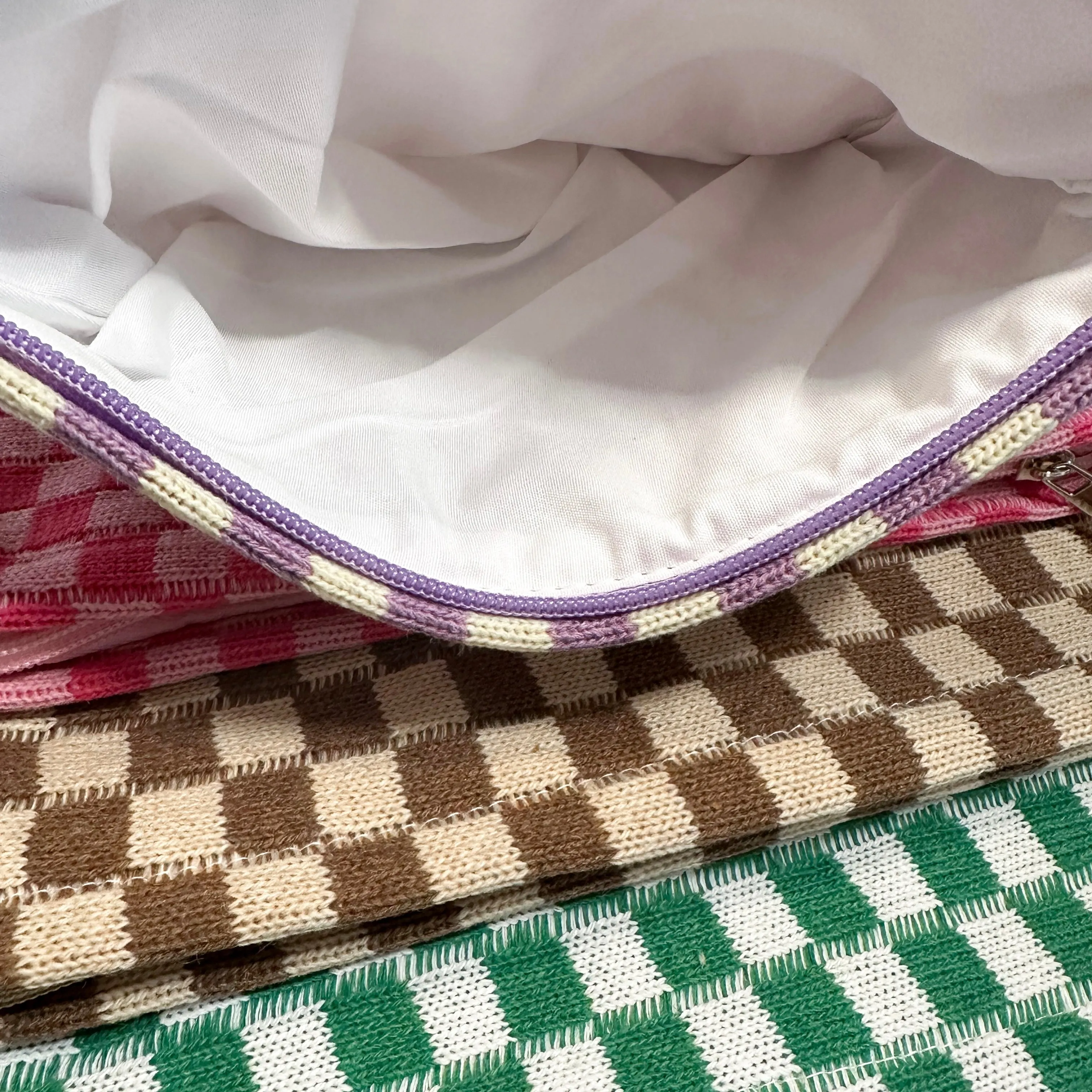Checkered Makeup Pouch