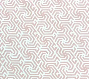 China Seas Fabric: Maze Reverse One Color - Custom Pink on White Belgian Linen / Cotton