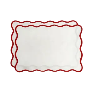 Classic Solid Scalloped Cotton Placemats