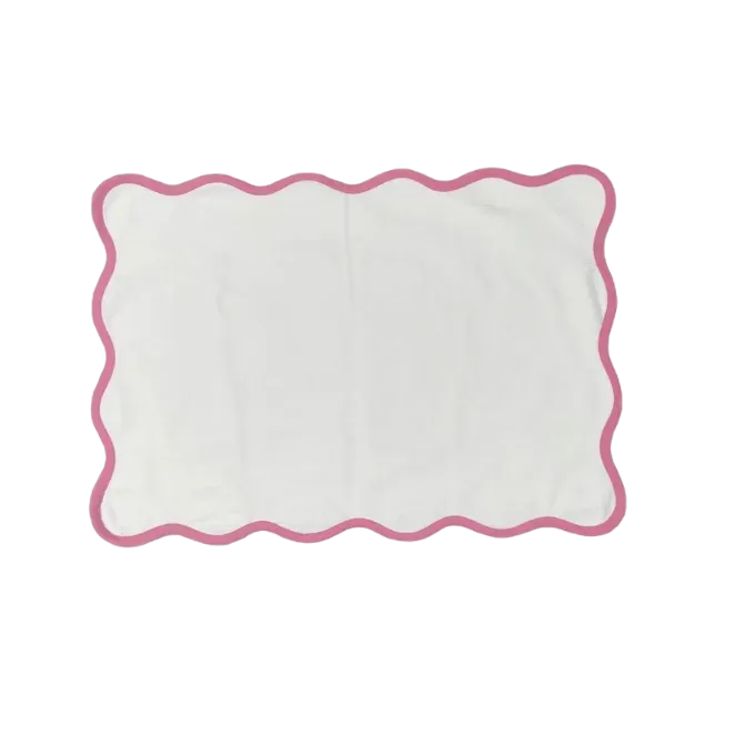 Classic Solid Scalloped Cotton Placemats