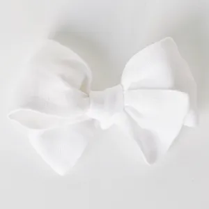Classic White Linen Bow