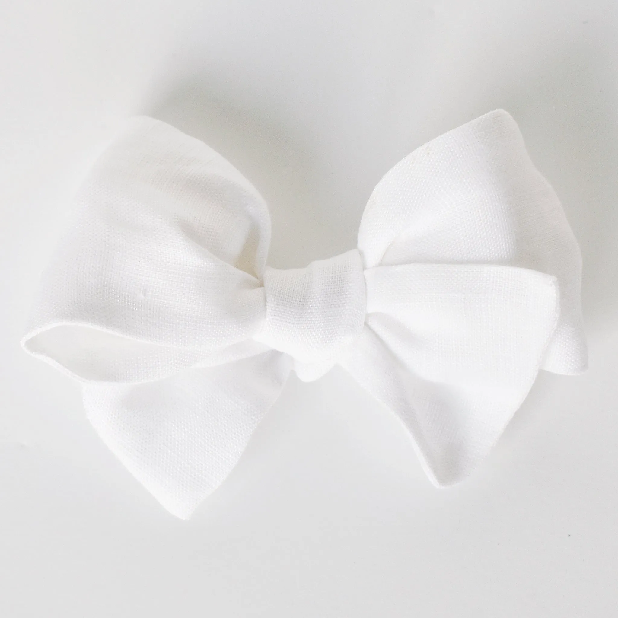 Classic White Linen Bow