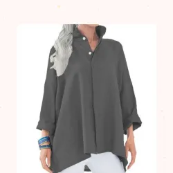 Collar Button Front Blouse