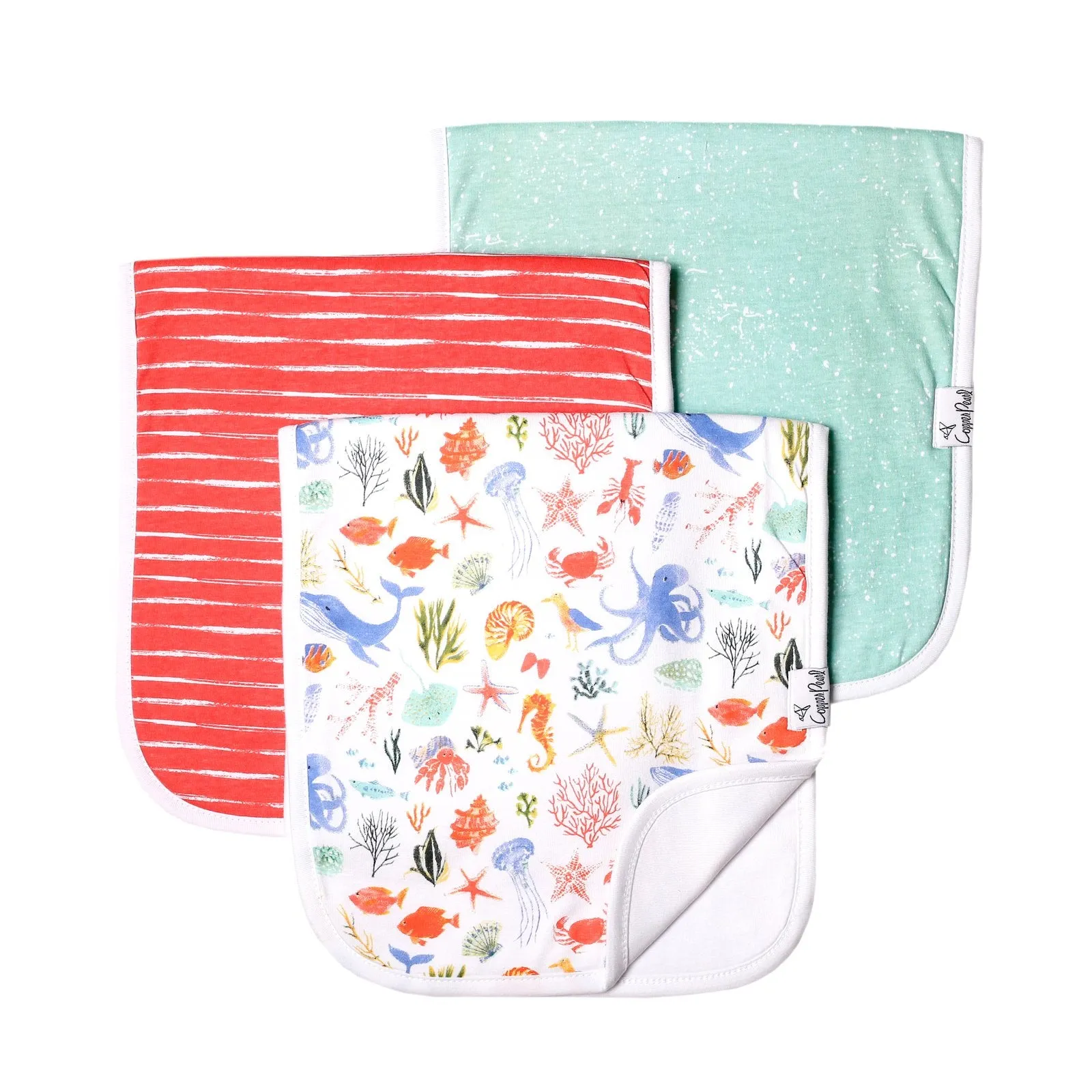 Copper Pearl - Burp Cloth (3 pack) - Nautical